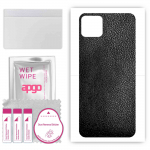 apgo Protective Skin Sticker for the back compatible with Realme C11 2021, Wrap Film, Foil, Vinyl - Pattern Black Leather