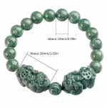 1 tk naturaalne Jade Pixiu helmestega k&auml;ev&otilde;ru, rikkuse ja &otilde;itsengu s&uuml;mbol, Dual Pixiu &otilde;nnek&auml;ev&otilde;ru meestele ja naistele As shown in the figure