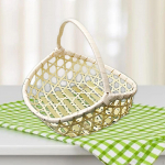 Bambusest kootud puuviljakorv, leiva-saia serveerimisalus Small