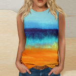 Naiste vabaaja tuunikatopsid, mida kanda koos s&auml;&auml;ristega, varrukateta suveprintidega s&auml;rgid, pluusid L sinine