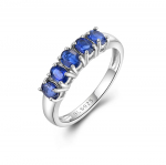 Klassikaline h&otilde;bedane naistes&otilde;rmus 1,5-karaadise sinise k&uuml;aniidiga, peen ehe naistele, kena kingitus US RING SIZE:6# sinine