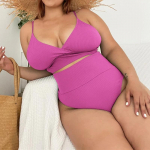 Suure suurusega 4XL naiste madala l&otilde;ikega bikiinikomplekt 2024, uus naiste ujumistrikoo seljata tekstuuriga ujumisriided, k&otilde;rge v&ouml;&ouml;kohaga Push Up rannar&otilde;ivad, tankiinid L