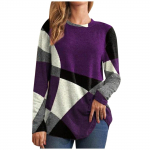 Naiste &otilde;huke, geomeetrilise kontrastsusega prantsuse ka&scaron;miirist pikkade varrukatega mustriga dressipluus M sinine