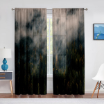 Puud Mets M&uuml;stik Udune Loodus Metsa Sheer Voiles Kardin elutuppa Magamistoa Sisustus K&ouml;&ouml;gis T&uuml;llkardinad Aknakatted 1 PCS W100XH250cm&Rod Pocket