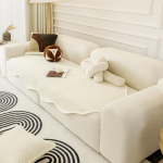 S&uuml;gis Talvine Ebaregulaarne Pl&uuml;&uuml;sist Diivanikate Libisemisvastane Diivanikate Elutoa jaoks &Uuml;hev&auml;rviline Diivanipadi Uus Vahvli Diivanikate 60x60cm 1pcs