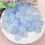 DIY valmistamine 10 tk 5 kroonlehte lill 28,5 mm j&auml;&auml;tunud pooll&auml;bipaistev k&auml;sitsi valmistatud materjal DIY k&otilde;rvar&otilde;ngad juuksed ehted aksessuaarid ripatsite aksessuaarid sinine