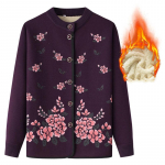 Eakate soojad riided pluss sametist paksendav keskealiste ja eakate talveriided naiste mantel ema aluspesu komplekt vanaema kampsun XXXXL tumelilla v&auml;rv