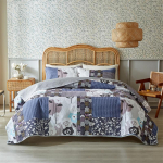 3tk Ultrahelipesu puuvillast tr&uuml;kitud pastoraalne tepitud voodikate Pehme hingav voodilina 2 tk padjap&uuml;&uuml;riga 3pcs set 200x230cm