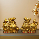 2 t&uuml;kki Pixiu kuju Hiina Fengshui kujuke, kulumiskindel kollektsioonid messingist Pi Yao skulptuur