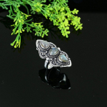 Natural Labradorite Gemstone Handmade 925 Sterling Silver Ring Size 8.5 p9p17