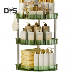 Nurgavannitoa leti korrashoidja hoiurest, suur mahutavus, 3-astmeline 90-kraadise disainiga meigikorraldaja parf&uuml;&uuml;mialus Dual Layer roheline