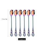 6 tk/24 tk Rainbow Western &otilde;htus&ouml;&ouml;gin&otilde;ud roostevabast terasest s&ouml;&ouml;giriistade komplekt nuga kahvel kohvilusikas lauan&otilde;ude komplekt koos luksusliku hoiurestiga 6pcs-dessert fork