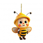 Cartoon Bee ripats kahepoolse tr&uuml;kiga akr&uuml;&uuml;list k&auml;sit&ouml;&ouml; k&auml;sitsi valmistatud armas kollase mesilase j&otilde;ulupuu kaunistus kodukontori autoseina kaunistamiseks F