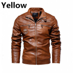 Meeste Mood Nahkjakk Mantel Mootorratta stiil Meeste &Auml;ri vabaaja jakid Mantel L punane