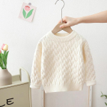 Candy Color Beebi kampsunid Riided S&uuml;gisene vabaaja pikkade varrukatega kaabel-kootud V&auml;ikesed lapsed T&uuml;drukud Vabaaja kudumid &Uuml;markaelusega džemprid 100 beež