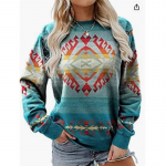 Naiste &Uuml;markaelusega dressipluusid Moodne 3D Prindiga Retro etnilises stiilis T&uuml;drukutele Suured dressid Pullover T&uuml;drukutele Pikad varrukad Riided S