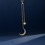 925 h&otilde;bedane pikk tups Star Moon Charm ripats kaelakee peen Ehted naistele Ehted Dz660