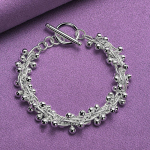 CHSHINE 925 h&otilde;bedast viinamarjahelmestega keti k&auml;ev&otilde;ru moodne v&otilde;lu pulmapidu k&otilde;rge kvaliteediga naistele ehted 20CM 8inches