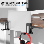 Desk Side Storage No Drill under Laptop Holder Hanging Organizer with Headphone Stand must