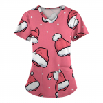 Naiste moeprindiga l&uuml;hikeste varrukatega V-kaelusmustriga topsid Taskuga t&ouml;&ouml; T-s&auml;rgid M