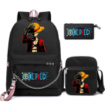3 tk/komplekt Anime One Piece Seljakott Viltune &Otilde;lakott Pinal Tagasi Kooli Kott Poisile T&uuml;drukule &Otilde;pilasele Meestele Naistele V&auml;ljas Reisimiskott Seljakott