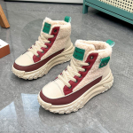 Naiste vabaaja lumesaapad, libisemiskindlad n&ouml;&ouml;riga tursked platvormiga pahkluupapud kunstkarusnahast vooder Talvine soe, l&uuml;hikeste saapadega k&otilde;ndimistossud naistele 40 punane