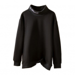 Lady Fall Winter dressipluus Stand krae Kaela kaitse Pikad varrukad Paks &uuml;hev&auml;rviline pullover Lahti Hoida soojas Igap&auml;evane Kandmine Sport Pendels&otilde;idu topp M must