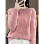 S&uuml;gis- ja talvine naiste sviiter kampsun, &uuml;mmargune kaelus, praetud taigna keerdumine kampsun, l&otilde;dva kudumisega s&auml;rk 2XL