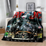 Rockb&auml;nd AC/DC retrotr&uuml;kiga flanellist soe pleed piknikutekk voodikate viskepleed voodipesu S&uuml;nnip&auml;evakink 80x60in