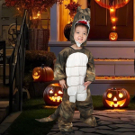 Laste Dinosaurus Kost&uuml;&uuml;m Armas Fantaasiakost&uuml;&uuml;m T Rex Loomne Cosplay Riietus M white