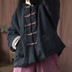 Naiste vanaaegsed linased pargid, n&ouml;&ouml;pidega &uuml;hev&auml;rvilised mantlid, talvealus pluss puuvillased taskud, naiste hiina pargid One Size must