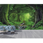 Metsaseinamaal Vihmametsa tapeet Suur loodusmaastiku seinamaal Magamistoa elutoa seinamaalidele Kodu kaunistus 200 cm(W) x 140 cm(H)