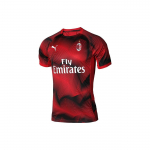 Puma AC Milan Sport Prinditud T&auml;ht &Uuml;mmarguse Kaelusega L&uuml;hikeste Varrukatega T-s&auml;rk Meeste Topid Oranž Must 754866-02 S
