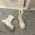 mood S&uuml;gis Talv soe karusnahk Naiste poolsaapad Mood Elegantne Selg T&otilde;mblukud Kingad Paks konts Naiste l&uuml;hikesed papud 35 beež