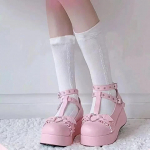Mood Pluss suuruses naised, aga 35-43 v&otilde;rgust punased platvorm Mary Jane naiste kingad Lolita stiil Korea versioon kvaliteetsed armsad kontsad 43 must