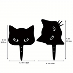 2 tk Silhouette Peeping Cat metallist pistikprogramm &ndash; aiahoovi kunst Halloweeni ja talude kaunistamiseks, stiilne v&auml;likaunistus must