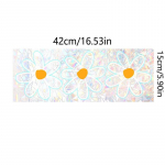 Lilled karikakrad v&auml;rvilised p&auml;ikesevalgused staatilised kleebised akna aknaklaasid isekleepuvad dekoratiivsed seinakleebised 42*15cm