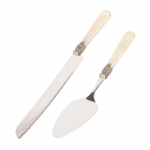 2 tk Pulmakoogi nuga ja serveerimiskomplekt Akr&uuml;&uuml;list k&auml;epidemega magustoidu pitsa k&uuml;hvel s&uuml;nnip&auml;evapeo s&ouml;&ouml;giriistad j&otilde;ulukinke koogi tarvikud