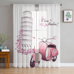 Pariisi Seine'i naine Eiffeli torn punased huuled Pariisi l&auml;bipaistvad kardinad elutuppa Magamistoa aknahooldus K&ouml;&ouml;gis &scaron;ifoonikardin W60H150(CM)x2&Hook