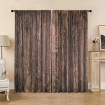 2tk puidust ukse r&auml;bal retrokaunistusega kardinad 3D-digitaalprinditud kardinad elutoa kontori kodukaunistuseks 2024. aasta uus mood W60xH100(CM)x2pcs&Rod Pocket