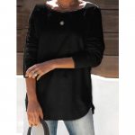 HNXC naistemood vabaaja s&uuml;gistalvine &uuml;hev&auml;rvilise tr&uuml;kiga pikkade varrukatega O-kaelusega pluusid ja s&auml;rgid XXL must