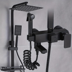 1 komplekt, must vasest vihmadu&scaron;is&uuml;steem, kodune survepihusti komplekt, 10-tolline &uuml;lalt paigaldatav du&scaron;ipea koos k&auml;eshoitava du&scaron;iotsaga