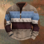 Meeste Retro Casual gradienttr&uuml;kiga kampsun XXL