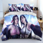 Tifa Aerith seksikas t&uuml;druku pitsiga multifilmim&auml;ngu voodipesukomplekt, tekikott voodikomplekt tekikattega padjap&uuml;&uuml;r, kuninganna suurusega voodipesukomplekt 70x133cm 2pcs