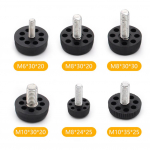 10 tk m&ouml;&ouml;blijalad libisemisvastane jalat&otilde;usu, reguleeritava k&otilde;rgusega plastikust lauakapp jalapadja jalatasandaja p&otilde;randakaitse M6X30X20mm