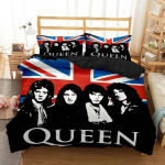 K&ouml;nigin Rockband Digitaalselt tr&uuml;kitud voodipesu poistele Kuninganna voodipesukomplekt Pehme ja mugav Kohandatav Kuninga suuruses voodipesukomplekt 70x133cm 2pcs