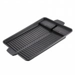 Grillpanniplaat 32 x 26 cm kaasaskantav mittenakkuva kattega butaanigaasipliit pliidiplaat ristk&uuml;likukujuline korea grillplaat