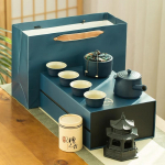 Keraamiline Kung Fu teekomplekt Jaapani kaasaskantav reisiteekomplekt Kodukontor &Uuml;ks pott Kuue tassi teekomplekt teetseremoonia Pu'er rohelise tee teekann