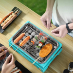 BBQ Grill Multifunktsionaalne suitsuvaba grillimasin Kodus Grillid Siseruumides Prae-lihan&otilde;ude taldrik Multipliidid roheline