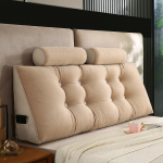 Voodipeapadi pehme pakett nimmeosa seljatugi, paksendatud kokkup&otilde;rkevastane aken diivanipadi eemaldatav ja pestav 150*50*20cm+2 pillows beež